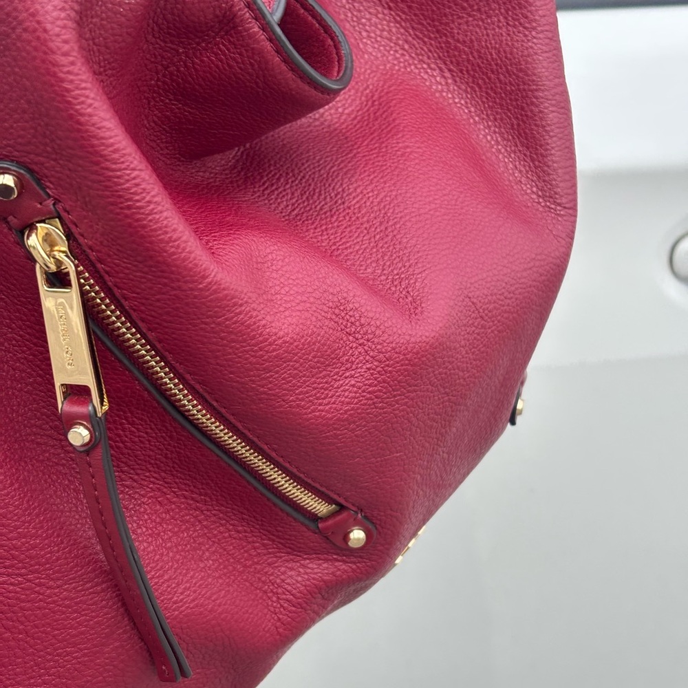 Michael Kors Scarlett Red Leather Evie Shoulder Bag-  Beautiful! - Picture 6 of 13
